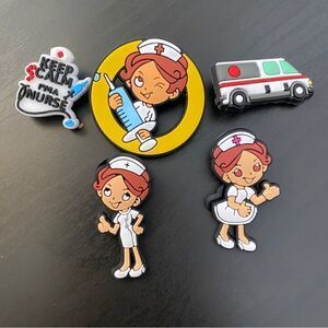 Set of 5 Nursing Croc Charms Novelty